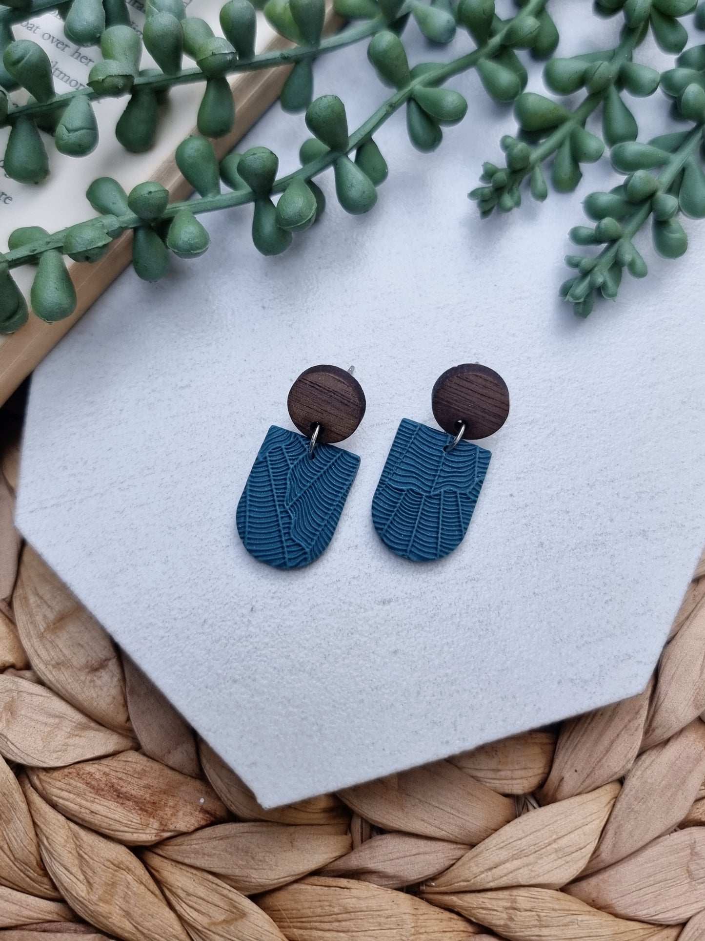 Dark Teal Textured Drop