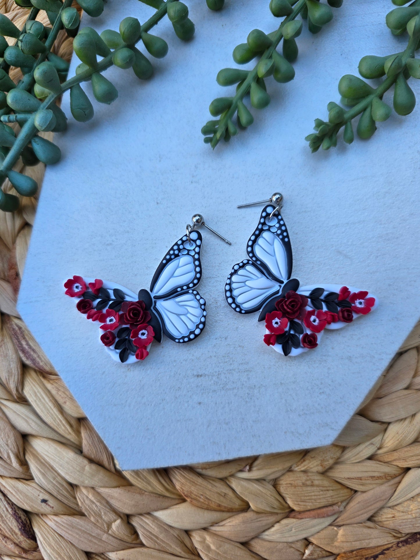 Crimson Floral Butterflies