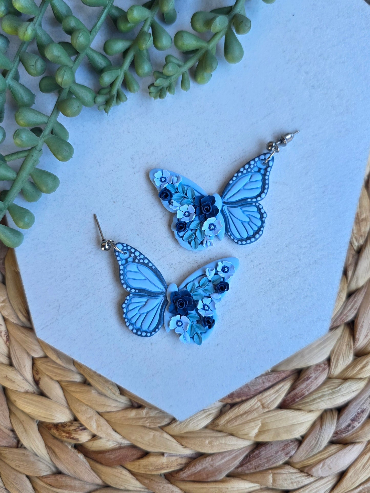Blue Floral Butterflies