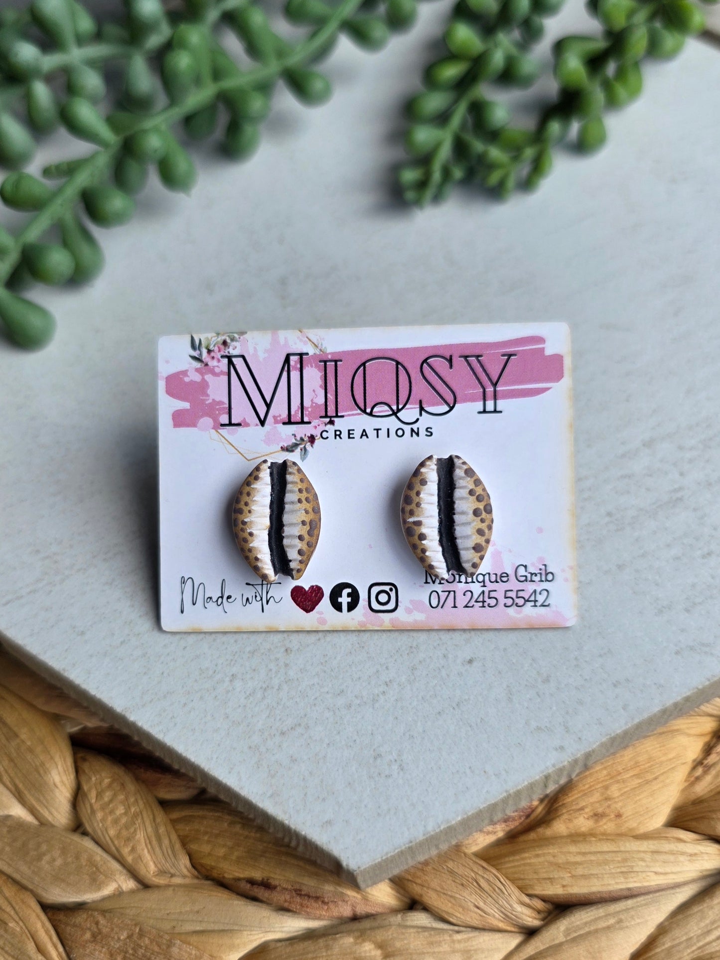 Cowrie Shell Studs