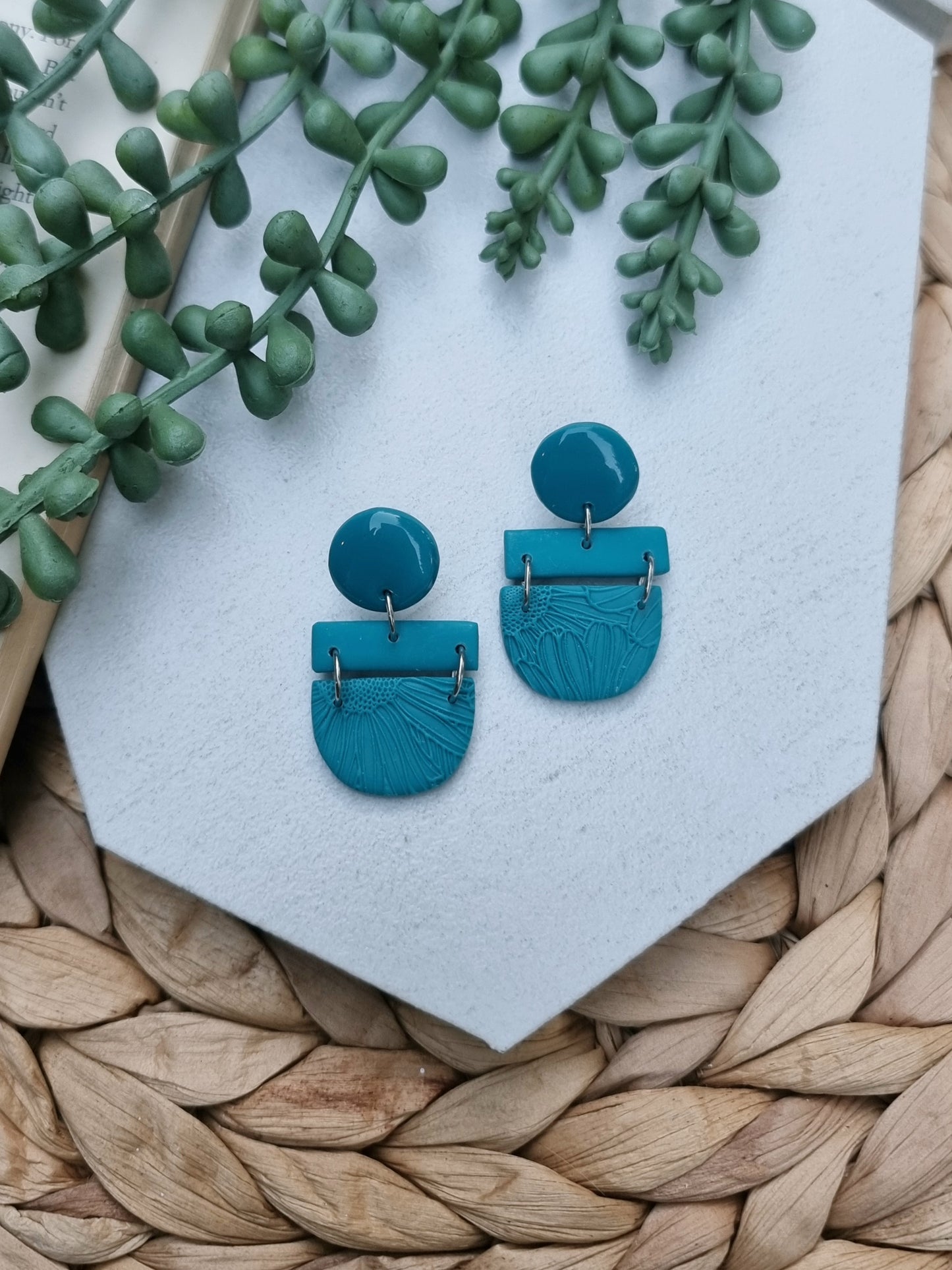 Semi-Circle Textured Dangle