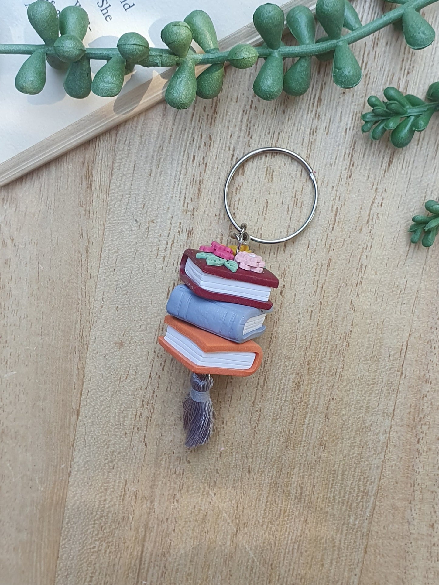 Book Stack Keychain