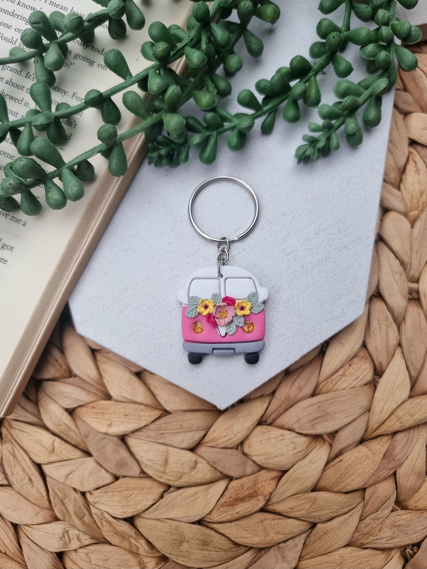 Floral Minibus Keychain