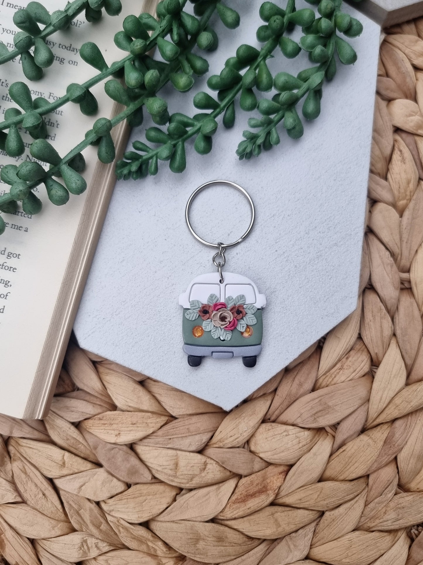 Floral Minibus Keychain
