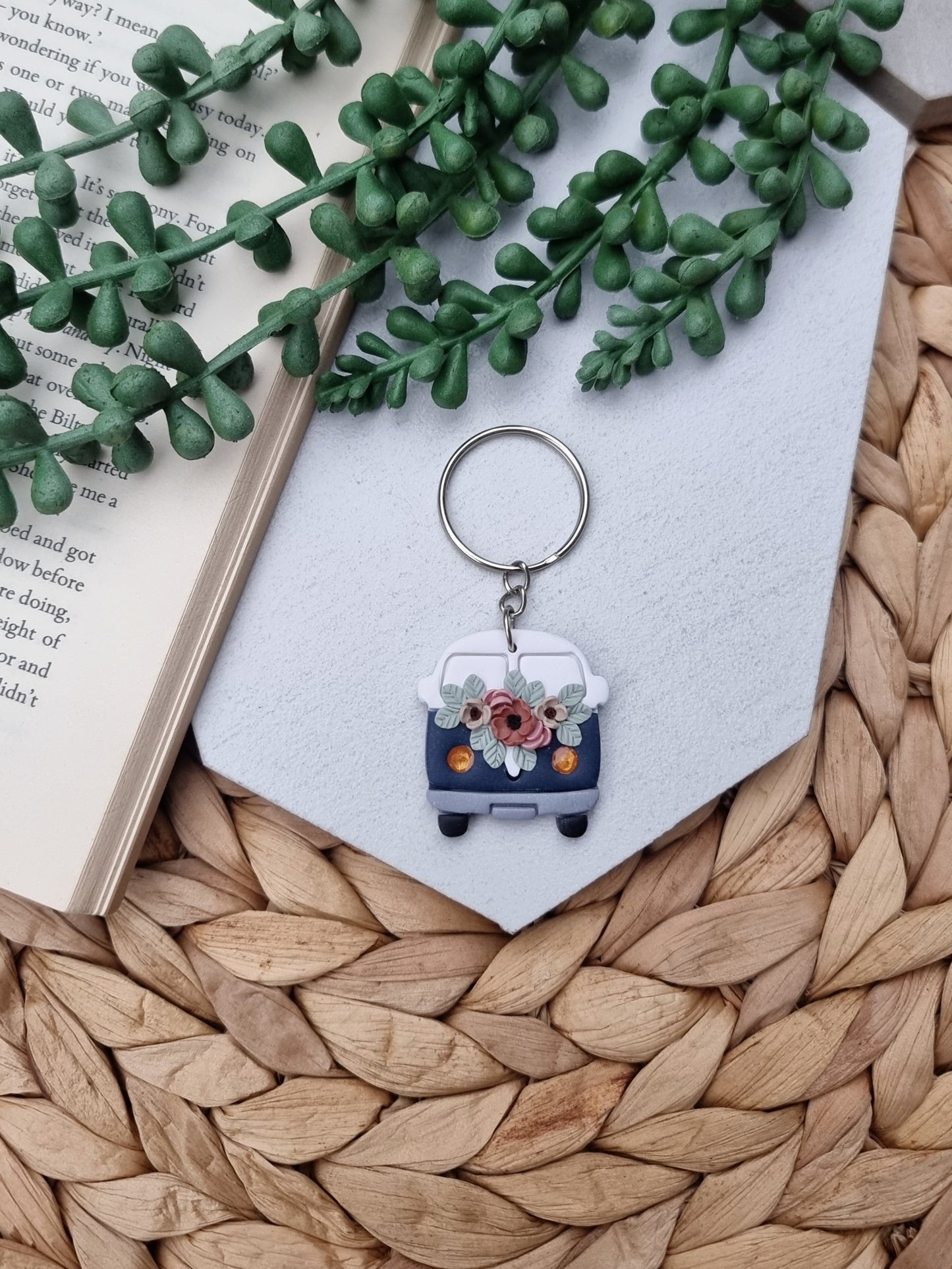 Floral Minibus Keychain