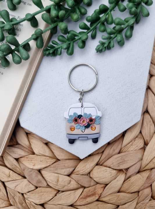 Floral Minibus Keychain