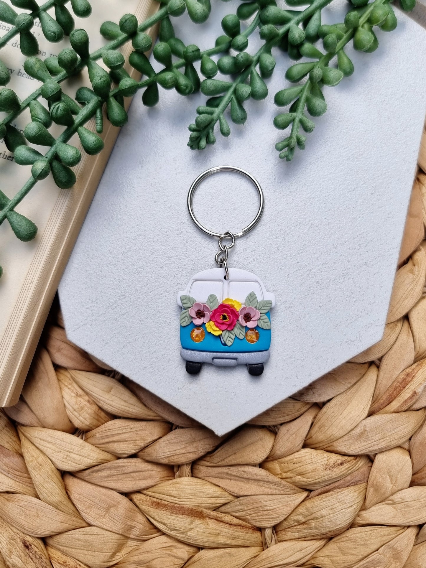 Floral Minibus Keychain