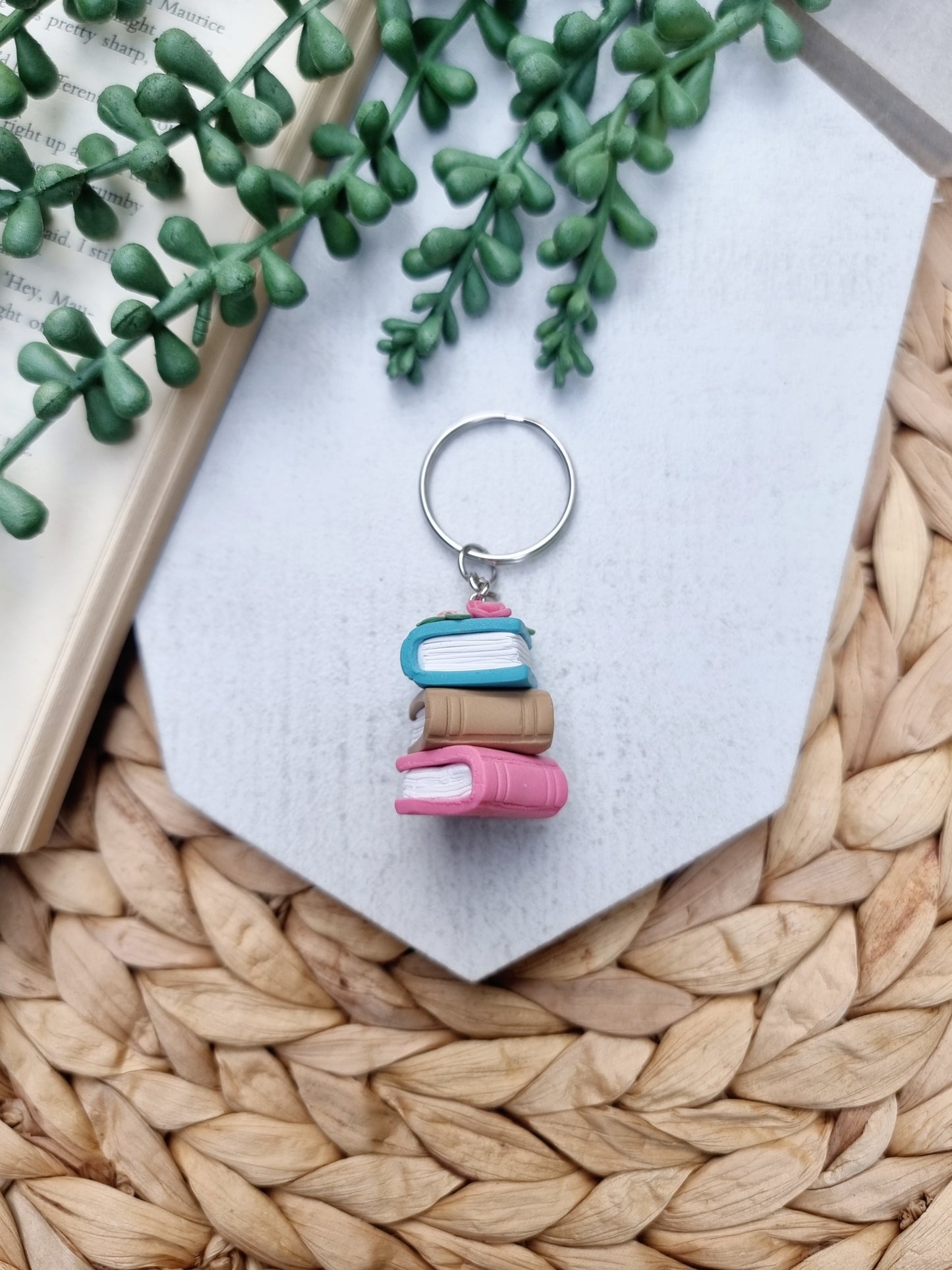 Book Stack Keychain