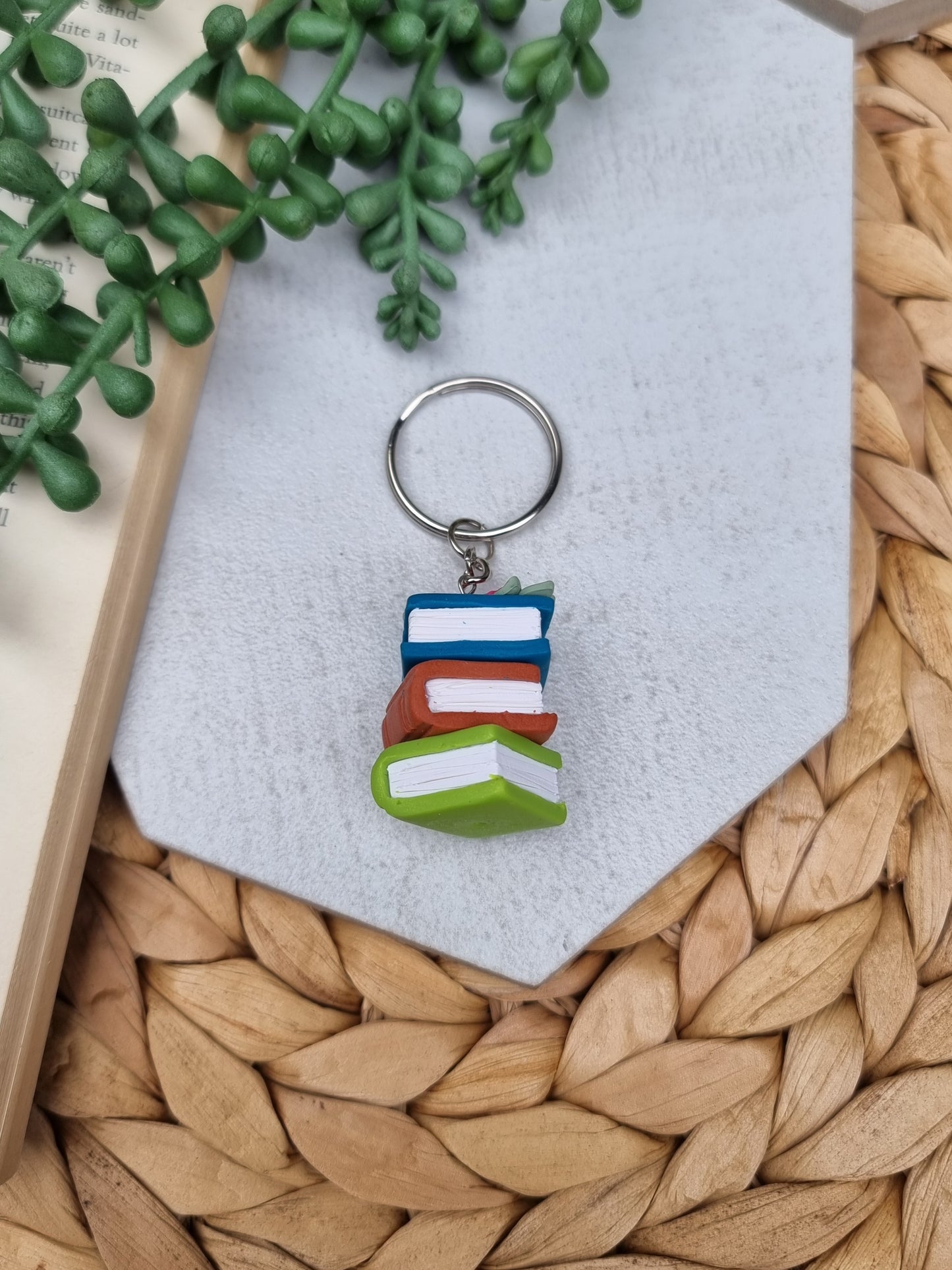 Book Stack Keychain