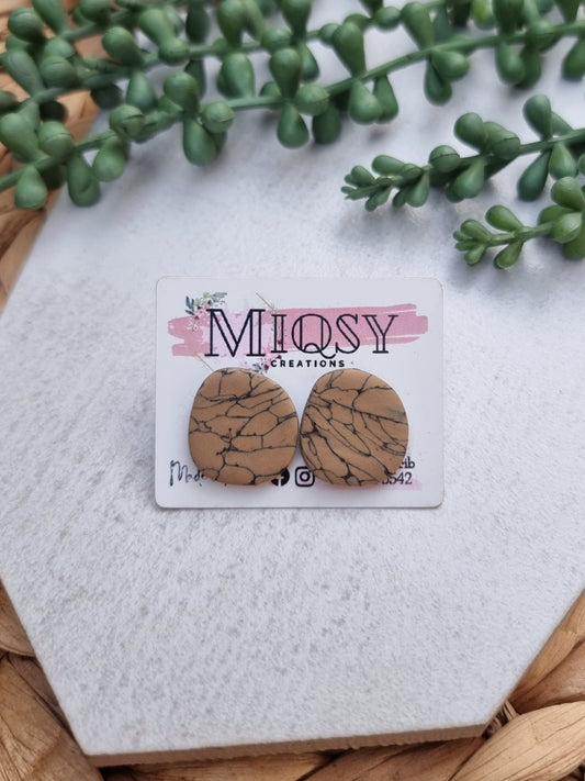 Latte Marble Studs