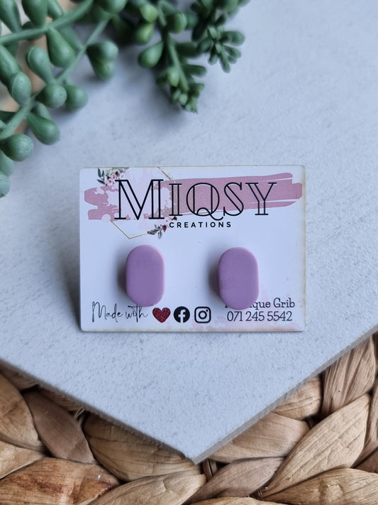 Lilac Oval Studs