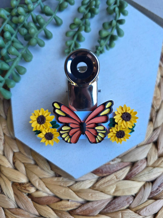 Sunflower Butterfly Clip