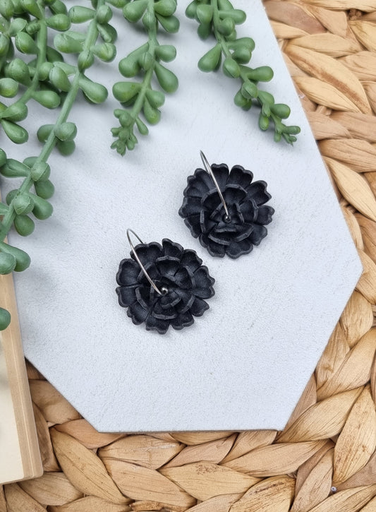 Black Flower Hoop