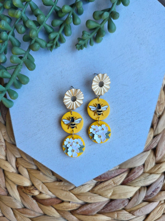Floral Bee Dangle