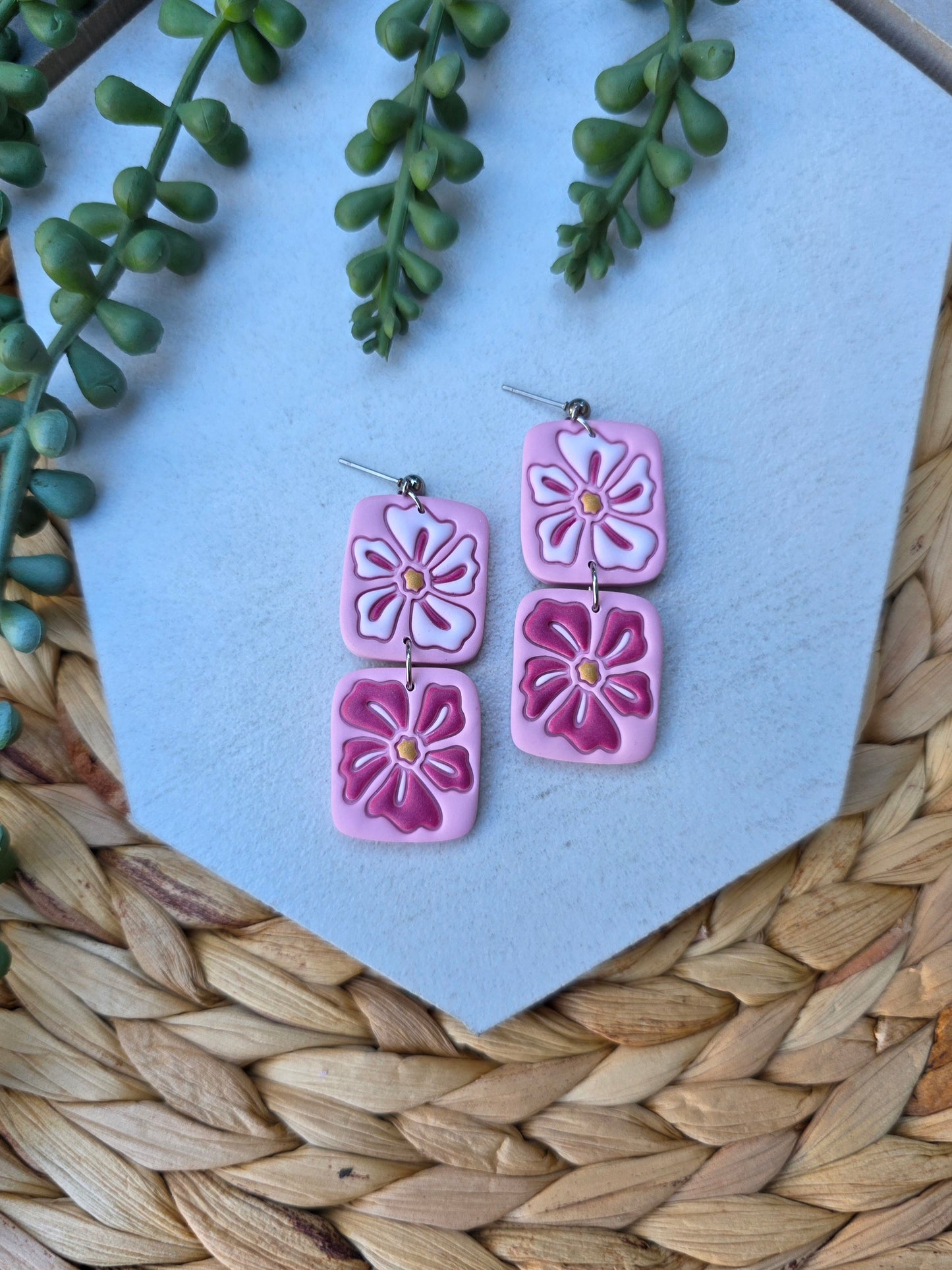 Flower Embossed Dangle