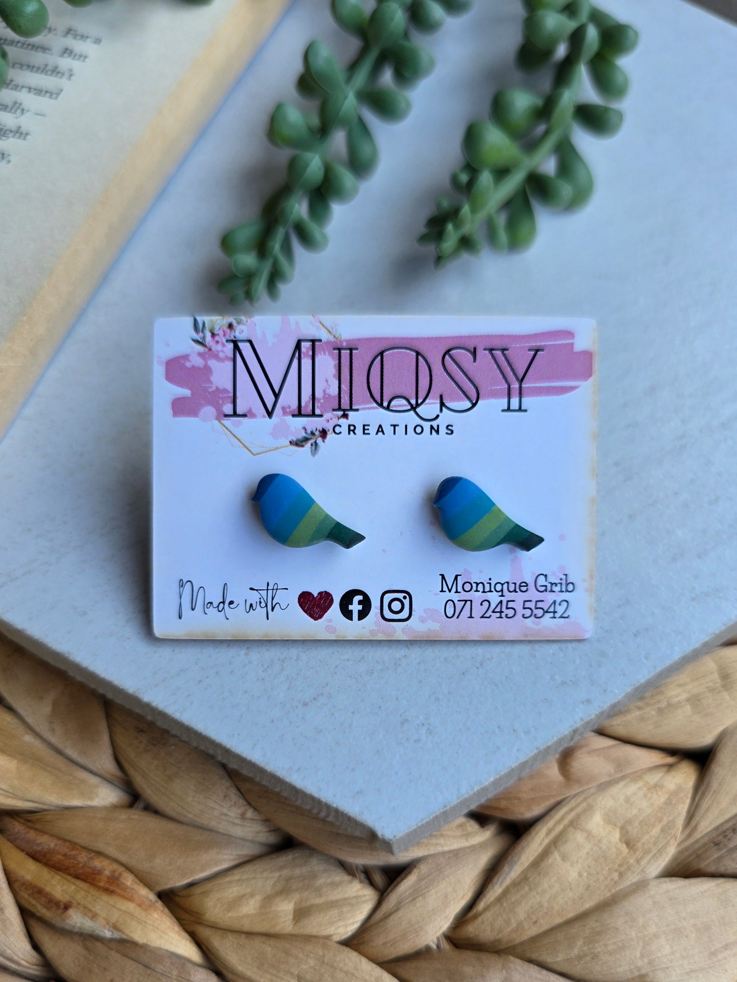Forest Stripe Studs
