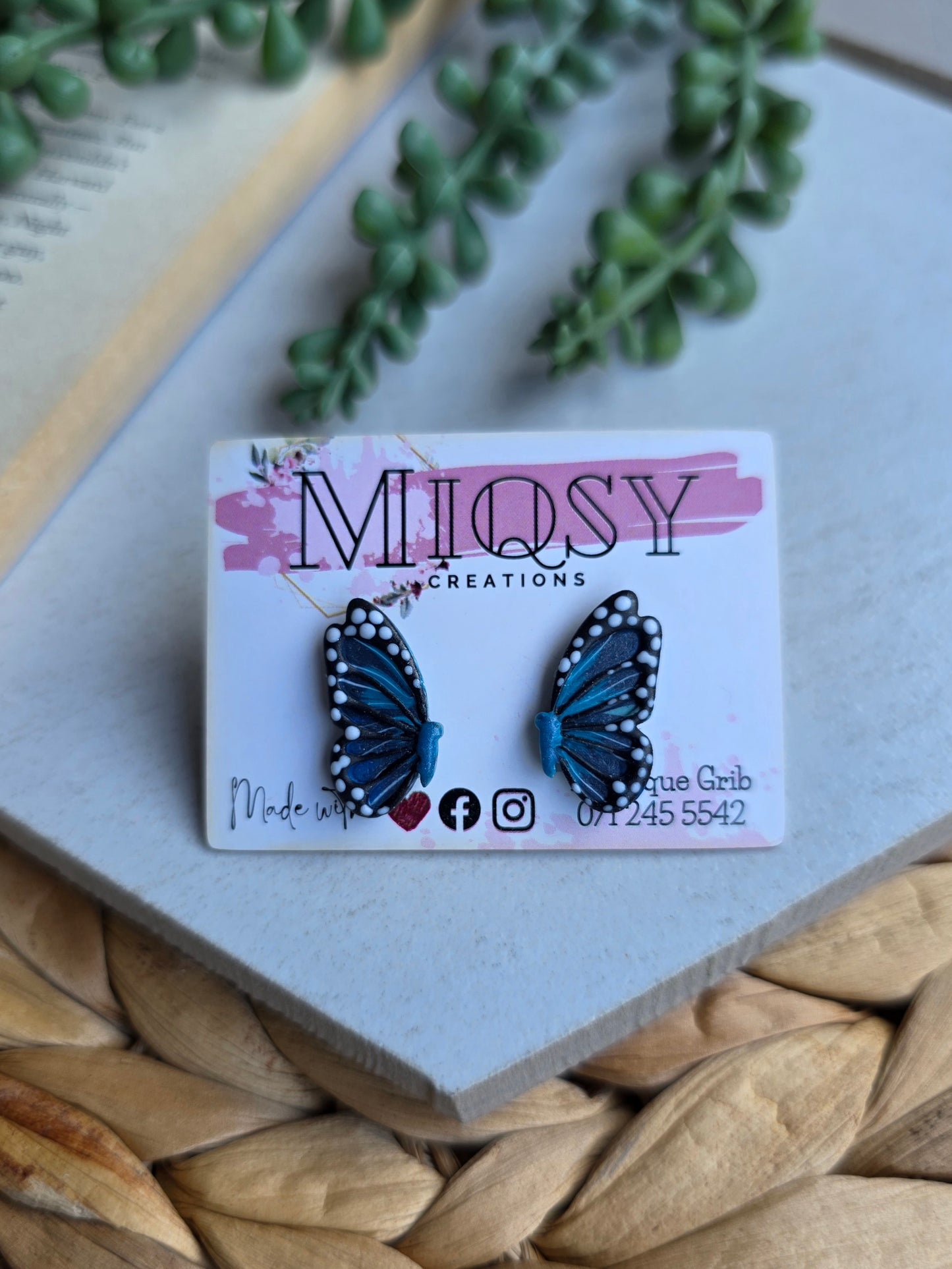 Detailed Butterfly Studs