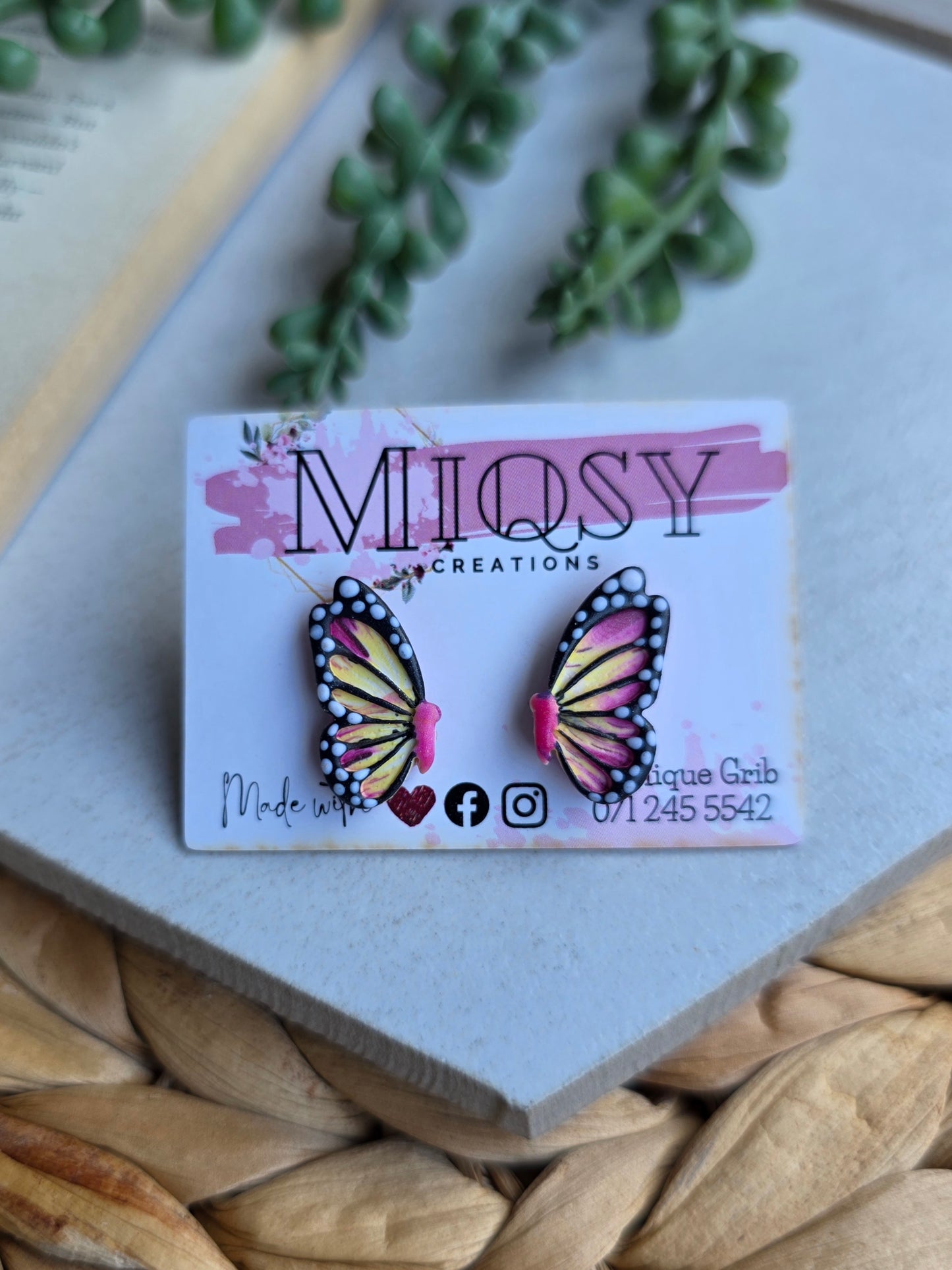 Detailed Butterfly Studs
