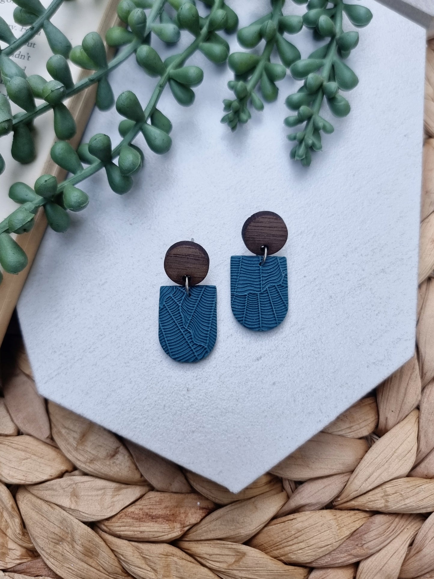 Dark Teal Textured Drop