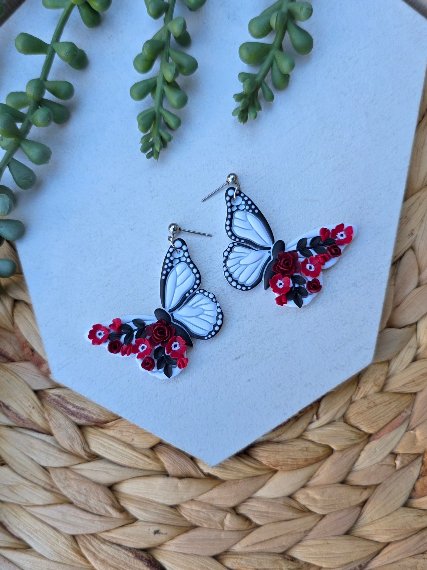 Crimson Floral Butterflies