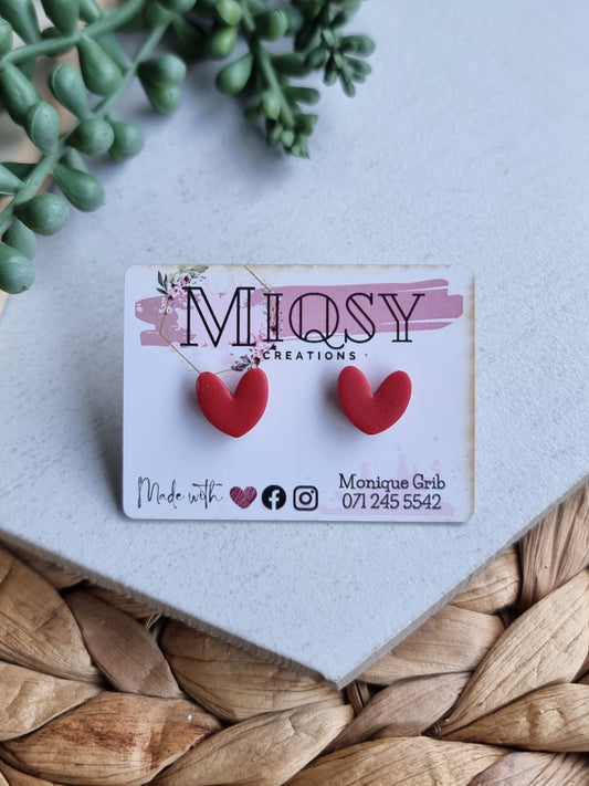 Red Heart Studs