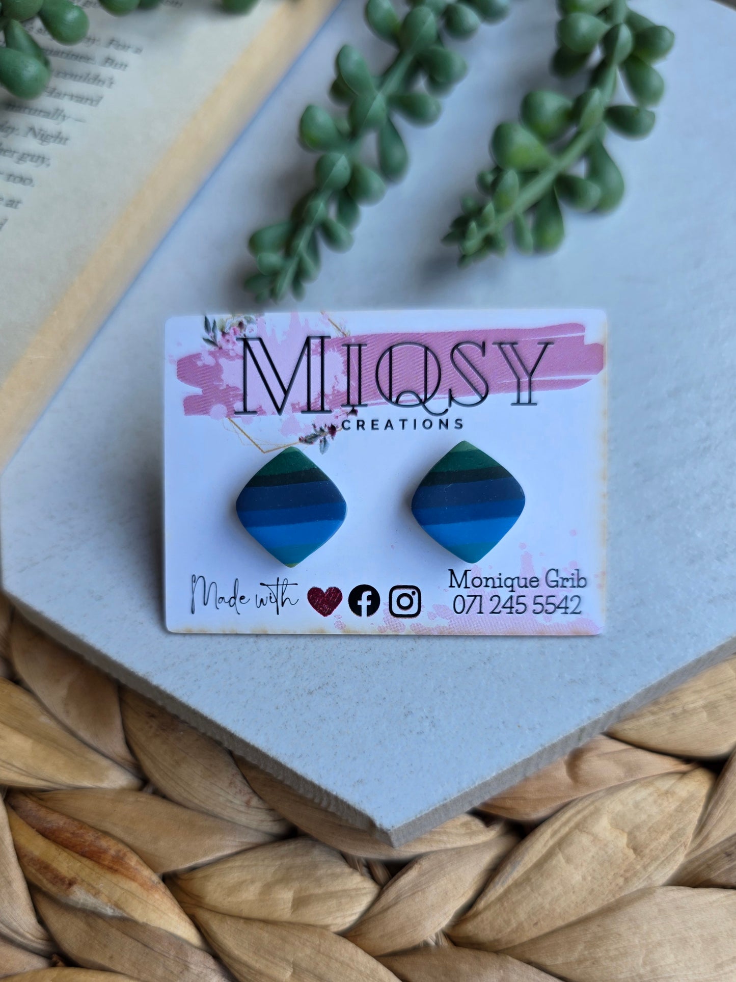 Forest Stripe Studs